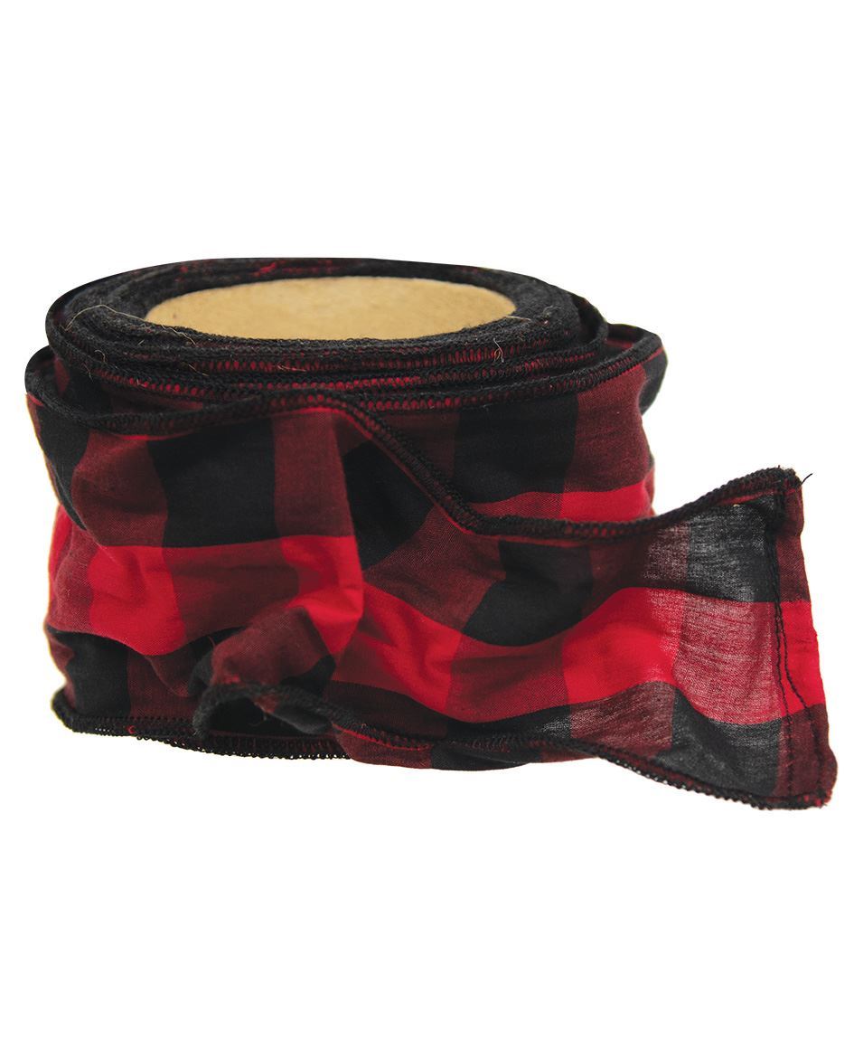 Col House Designs - Retail Wired Black & Red Buffalo Check Ribbon