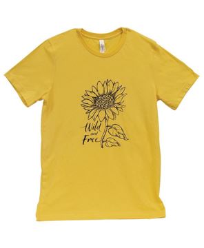 Picture of Wild and Free Sunflower T-Shirt, Heather Yellow Gold XXL