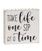 Picture of One Sip at a Time Polka Dot Square Block, 3/Set