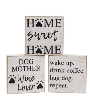 Picture of Dog Mother Square Block, 3/Set