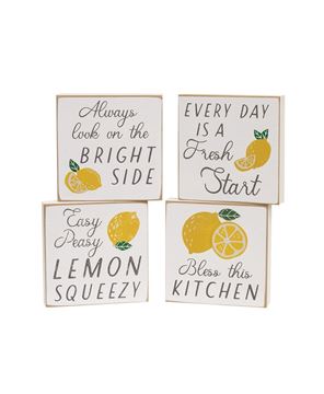 Picture of Always Look on the Bright Side Square Block, 4/Set