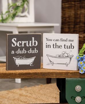 Picture of Find Me in the Tub Block Sign, 2/Set