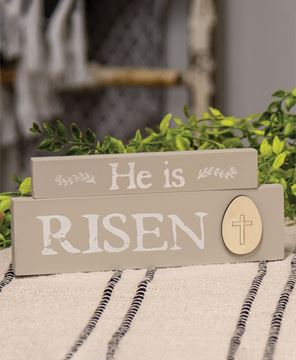 Picture of He Is Risen Stacking Blocks, Light Gray, 2/Set