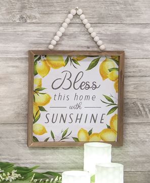 Picture of Bless This Home With Sunshine Lemons Beaded Framed Sign