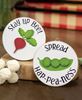 Picture of Spread Hap-pea-ness Mini Round Easel Sign, 2/Set