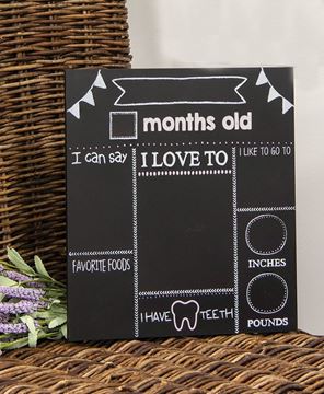 Picture of Baby Milestones Chalkboard Sign, White