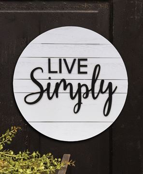 Picture of Live Simply Round Slatboard Sign