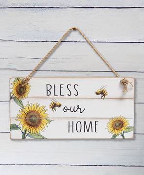 Picture of Bless Our Home Distressed Shiplap Sign