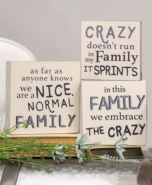 Picture of Nice Normal Family Gingham Check Box Signs, 3/Set