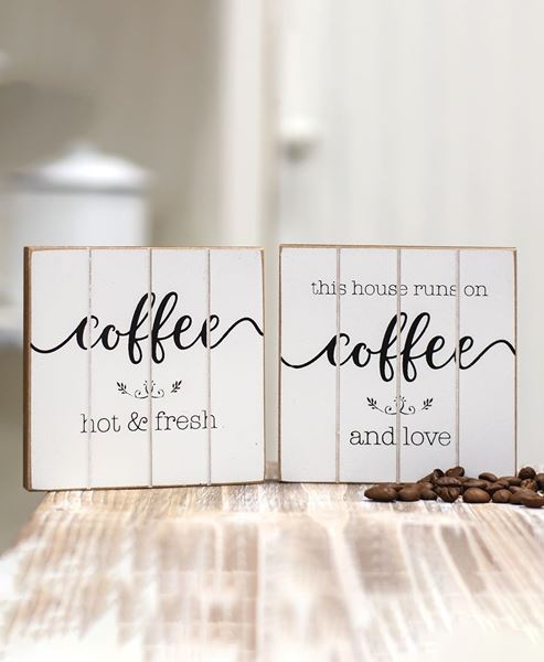 Picture of Coffee and Love Wood Block, 2/Set
