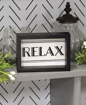Picture of Black & White Relax Box Sign