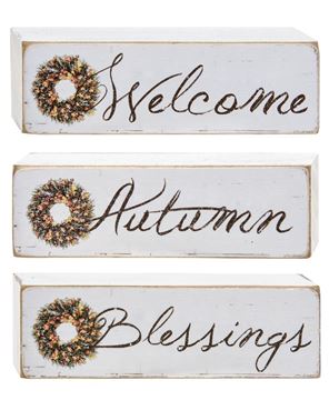 Picture of Welcome, Autumn, Blessings Block, 3/Set