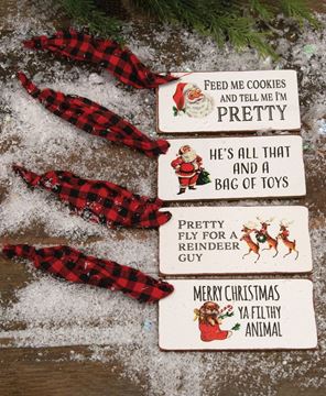 Picture of Christmas Present Wooden Gift Tags, 4/Set