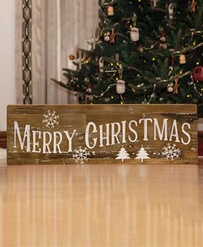 Picture of Merry Christmas Natural Wood Sign