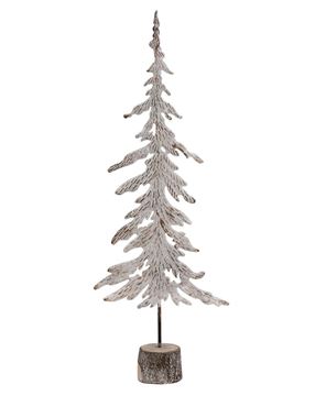 Picture of White Washed Metal Christmas Tree w/Birch Wrapped Base - 30"H