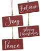 Picture of Holiday Script Red Word Ornament, 4/Set