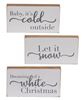 Picture of White Christmas Wood Block, 3/Set