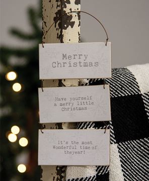 Picture of Merry Christmas Words Mini Snowflake Sign Ornament, 3/Set
