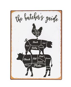 Picture of Butcher's Guide Distressed Metal Sign