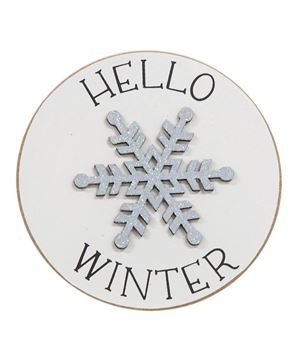 Picture of Hello Winter Snowflake Circle Easel Sign