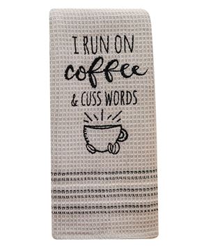 Picture of I Run on Coffee and Cuss Words Dish Towel
