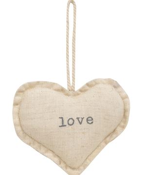 Picture of Love & Stripe Fabric Heart Ornament, 2/Set
