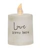 Picture of Love Lives Here White Cement Timer Pillar