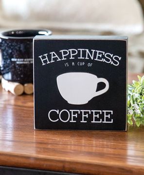 Picture of Happiness is a Cup of Coffee Box Sign