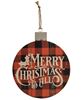 Picture of Merry Christmas Buffalo Check Ornament