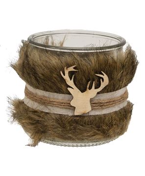 Picture of Furry Jar w/Reindeer Charm, Large