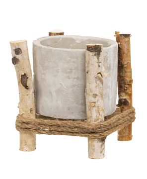 Picture of Cement Planter in Wooden Frame - 5" Sq. x 5.5" H