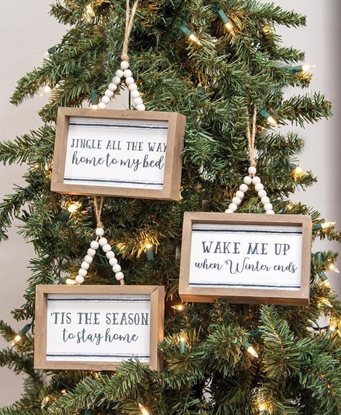 Picture of Tis the Season Frame w/Beaded Hanger, 3/Set