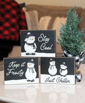 Picture of Stay Cool Snowman Block, 3/Set