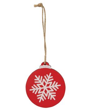 Picture of Sparkle Reindeer, Candy Canes, or Snowflake Wooden Bulb Ornament, 3/Set