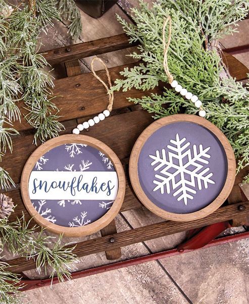 Picture of Beaded Round Snowflakes Hanger, 2/Set