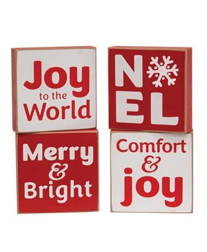 Picture of Joy to the World Square Block, 4/Set