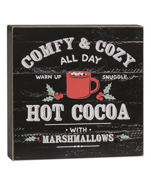 Picture of Barnwood Look Vintage Comfy & Cozy Cocoa Ad Box Sign
