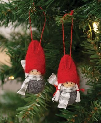 Picture of Mini Winter Scarf Wooden Doll Ornament, 2/Set