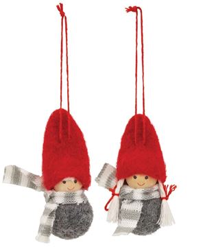 Picture of Mini Winter Scarf Wooden Doll Ornament, 2/Set