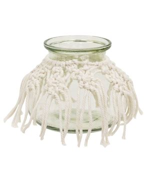 Picture of Macrame Boho Glass Vase, Small
