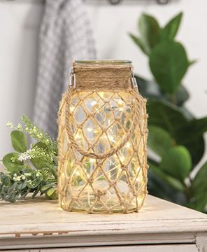 Picture of Medium Glass Vase with Rope Net