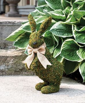 Picture of Mossy Bunny with Jute Bow Topiary