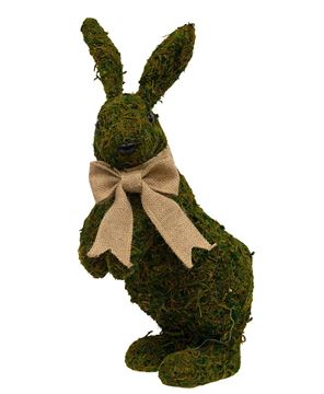 Picture of Mossy Bunny with Jute Bow Topiary