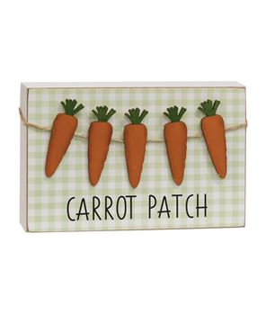 Picture of Carrot Patch Green & White Buffalo Check Box Sign