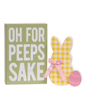 Picture of For Peeps Sake Box Sign & Chunky Bunny Sitter, 2/Set