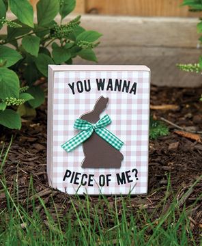 Picture of You Wanna Piece of Me Bunny Box Sign