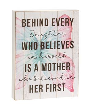 Picture of Behind Every Daughter Butterfly Box Sign