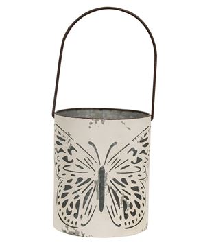 Picture of Cutout Butterfly White Metal Buckets, 2/Set