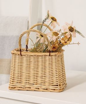 Picture of Natural Willow Tapered Basket w/Handles