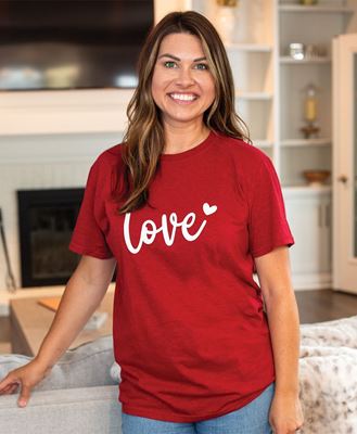 Picture of Love Heart T-Shirt, Antique Cherry Red